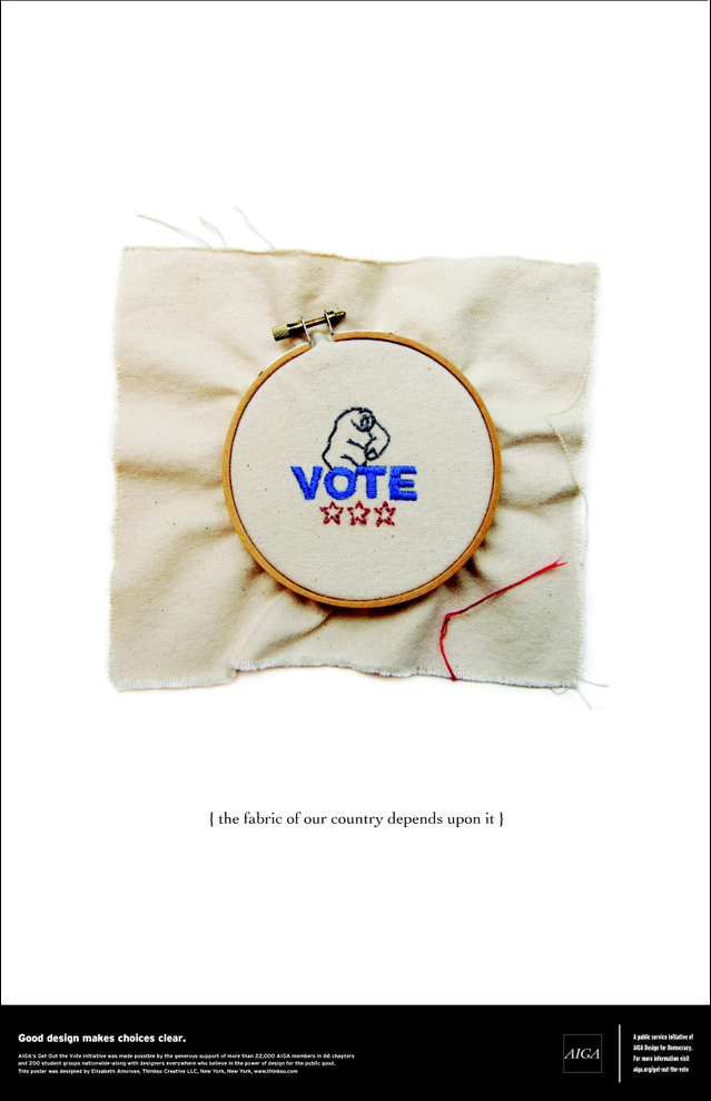 AIGA's Get Out The Vote poster by Elizabeth Amorose