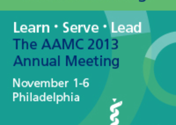An announcement for the 2013 Association of American Medical Colleges annual meeting, with the headline, Live, lead, learn.