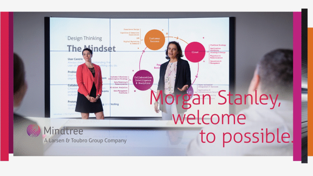 A cover slide from the Mindtree sales deck reading “Welcome to possible”