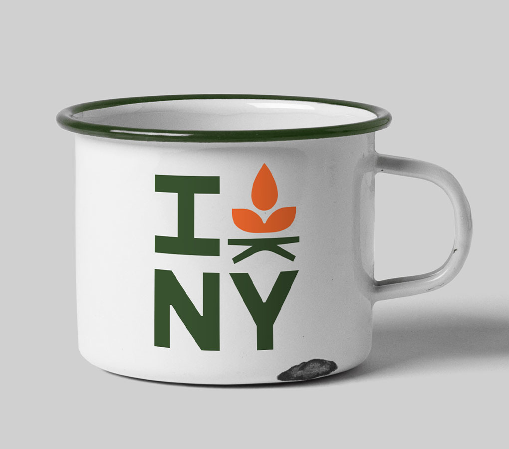 A mug with a graphic for "I Camp New York"