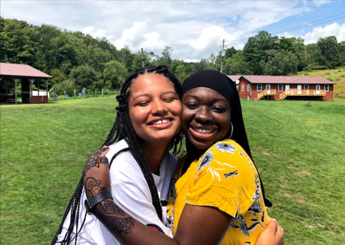Photo of two teenage girls at Steve's Camp