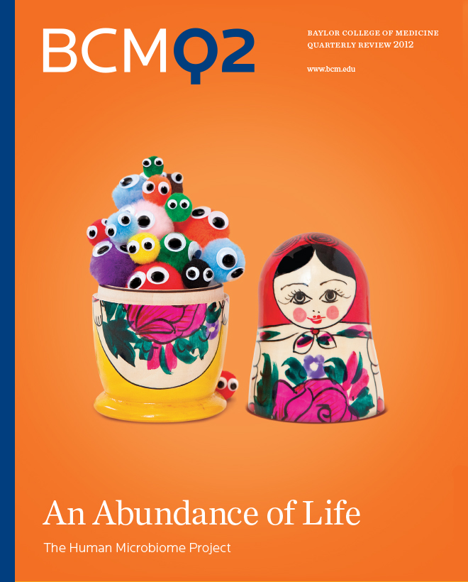 Illustrated cover of Baylor College of Medicine BCM Q2 report, with the title "An abundance of life."