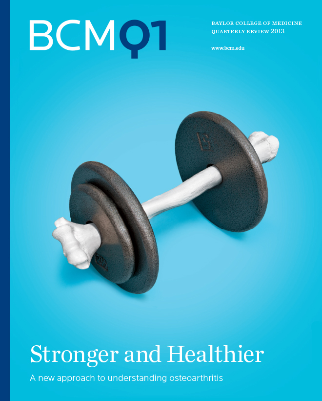 Illustrated cover of Baylor College of Medicine BCM Q1 report, with the title "Stronger and healthier."